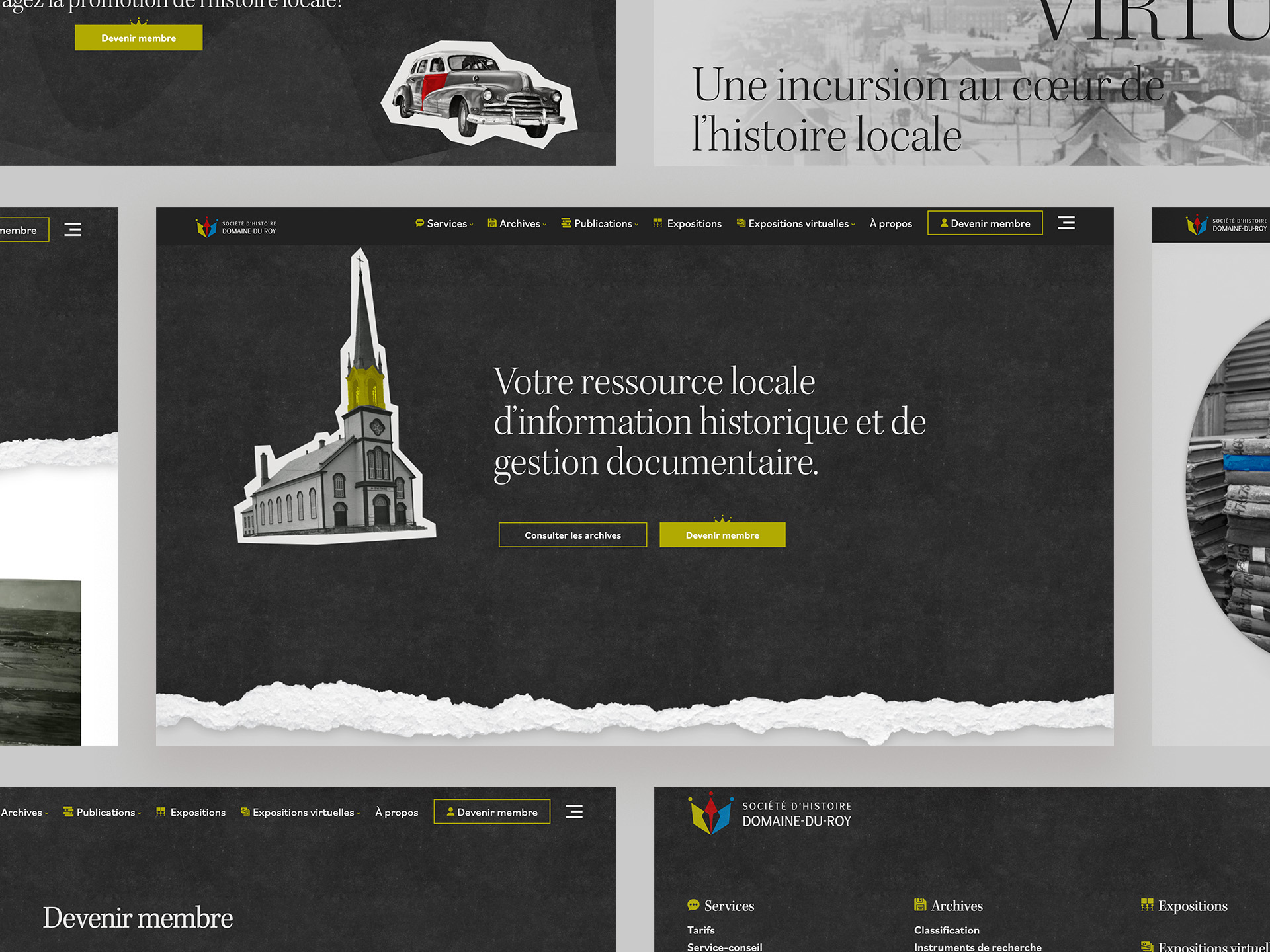 Réalisation Centre d'archives et Société d'histoire Domaine-du-Roy